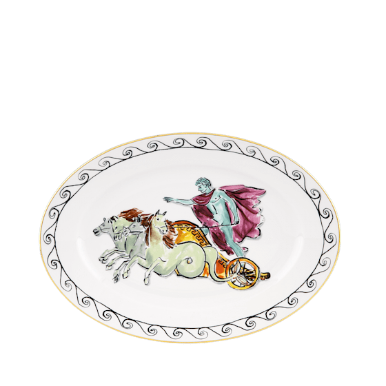 Овальное блюдо 34 см., IL VIAGGIO DI NETTUNO CHARIOT WHITE от Ginori 1735, 004RG00 FVS130010340G00130000