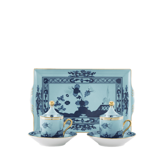 Набор из 2 кофейных пар с подносом, 7 предметов.,
 ORIENTE ITALIANO IRIS от Ginori 1735, 004RG00 FX2301LXGENG00124300