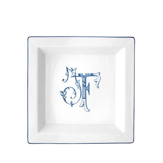Квадратное блюдо 24.5 см., CORONA MONOGRAM BLU от Ginori 1735, 017RG02 FG6836LX0245M01720000