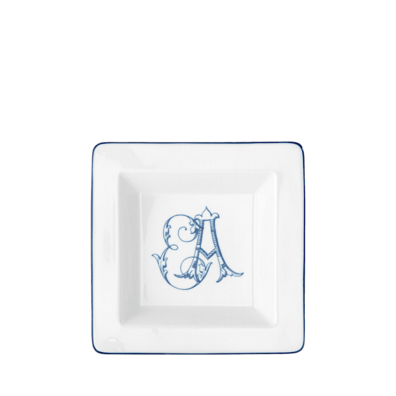 Квадратное блюдо 18 см.,
 CORONA MONOGRAM BLU от Ginori 1735, 017RG02 FG6837LX0180M01720000