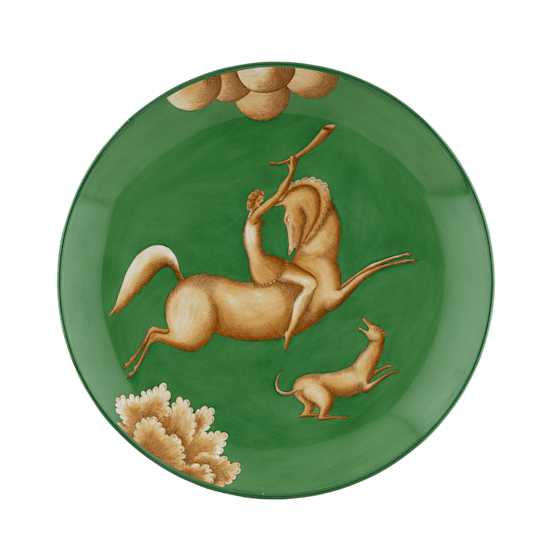 Тарелка 34,5 см., AMAZZONE CON IL CORNO F.DO VERDE от Ginori 1735, 019RG00 FX6008010345G09981800