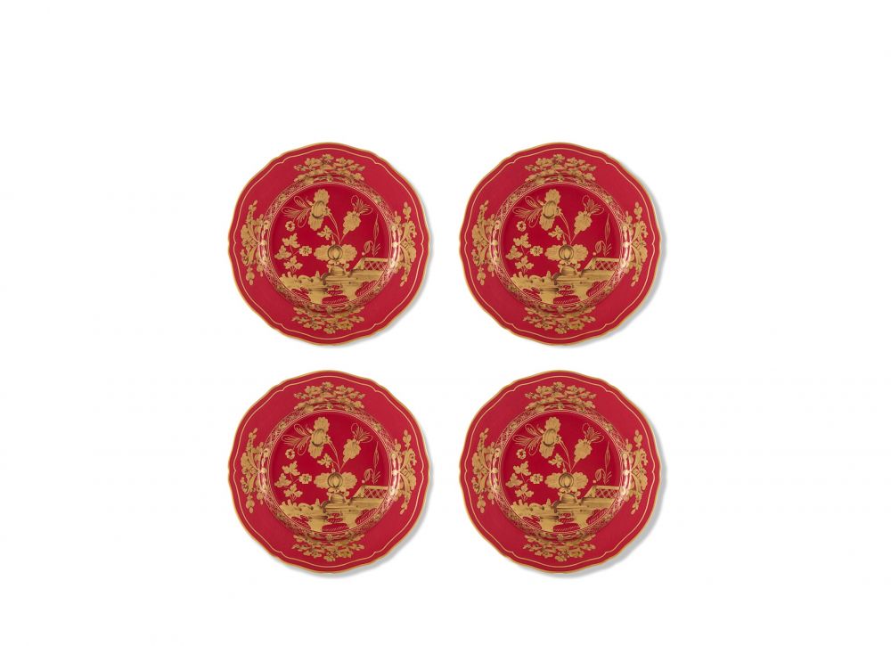 Тарелка десертная 21 см.,  набор 4 шт., ORIENTE ITALIANO RUBRUM, Ginori, 003RG00 FX4110LX0210G00132900