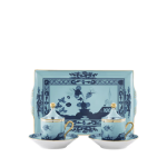 Набор из 2 -х кофейных пар 80 мл.,  и  1 подноса, 15 см  х 23 см .,  ORIENTE ITALIANO IRIS, Ginori, 004RG00 FX2301LXGENG00124300
