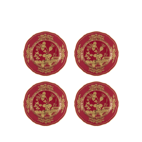 Тарелка Тарелка десертная 21 см., 21 см., 21 см.,  набор 4 шт., ORIENTE ITALIANO RUBRUM, Ginori, 003RG00 FX4110LX0210G00132900